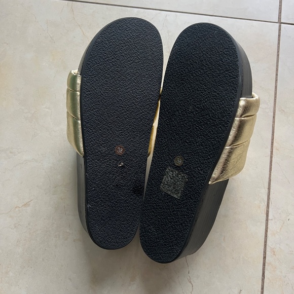 Sandro Metallic Gold Platform Slides - Picture 5 of 6